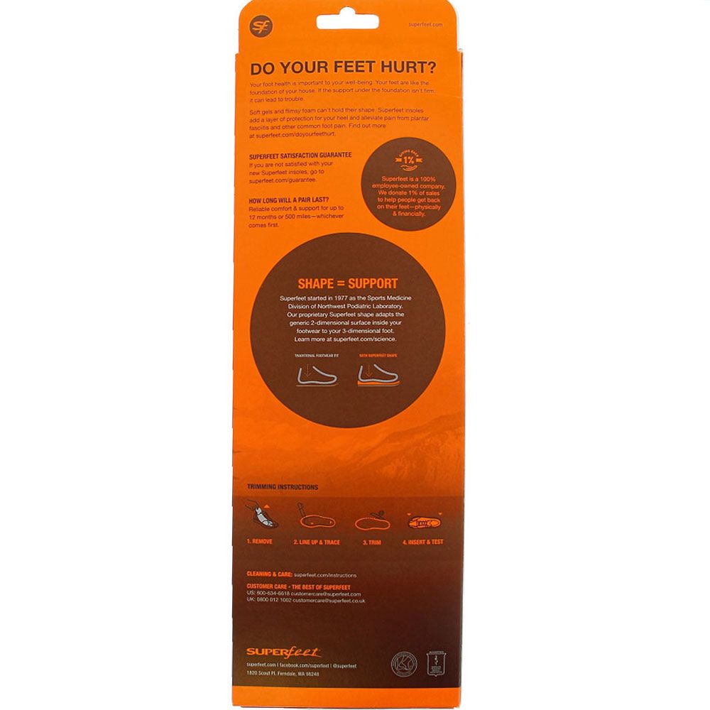 Superfeet Orange All-Purpose High Impact Support 7400 Orange View 4