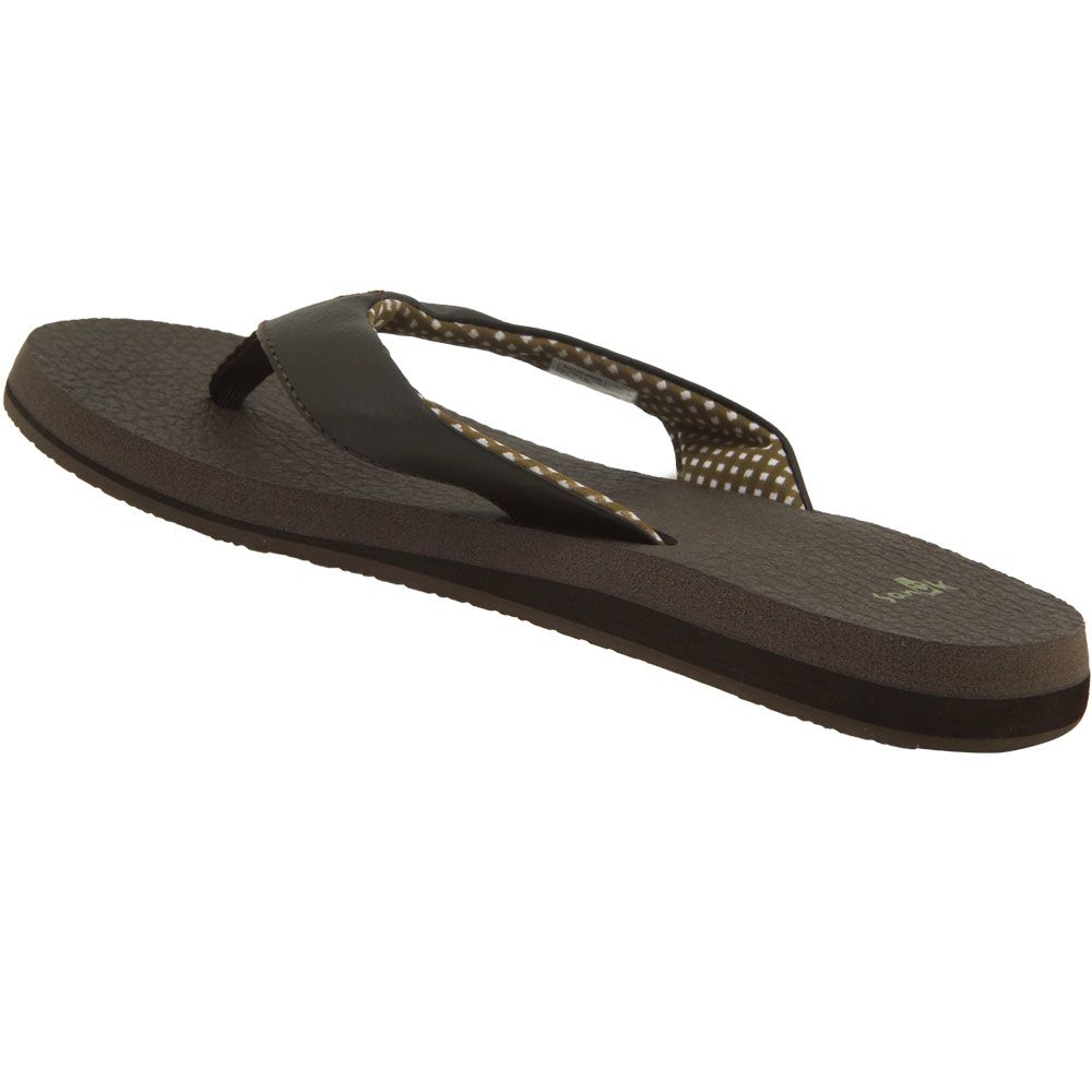 Sanuk Yoga Mat Flip Flop Sandals - Womens Brown Back View