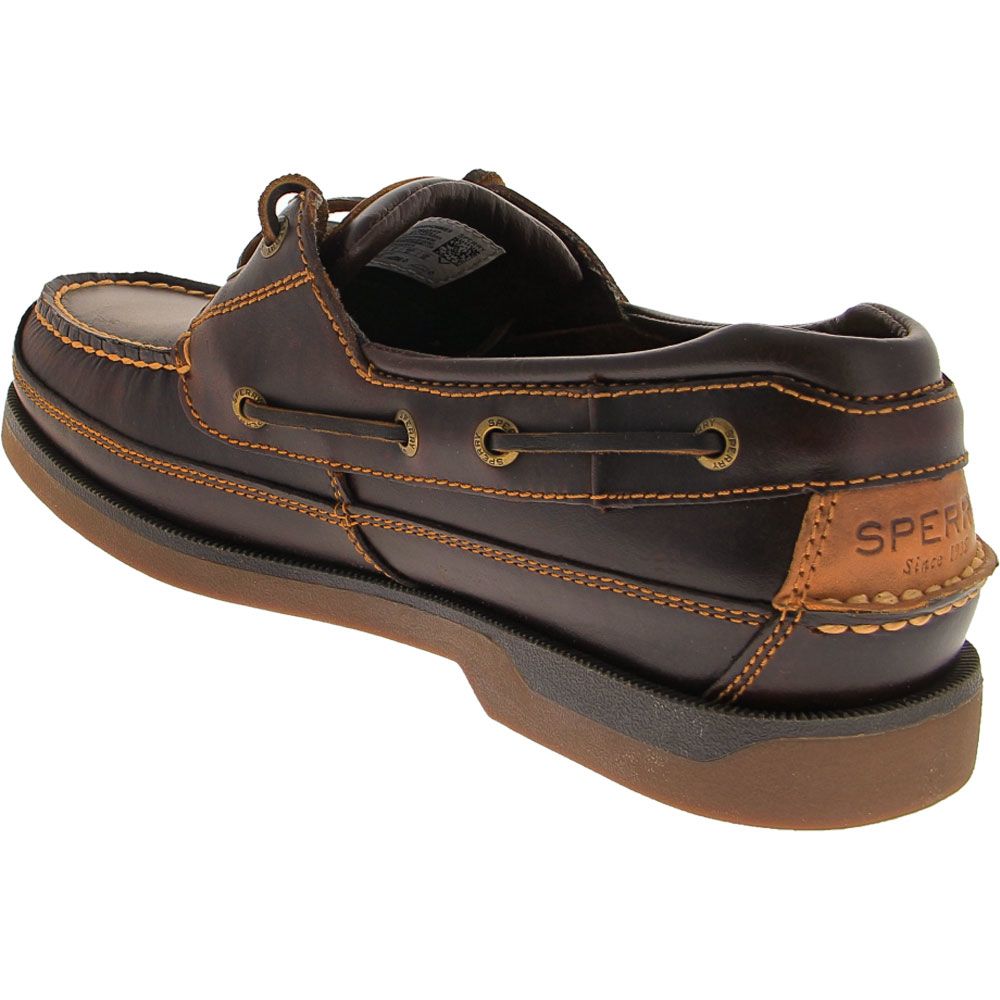 Sperry Top-Sider Mako 2-Eye Canoe Moc Boat Shoes - Mens Amaretto Back View