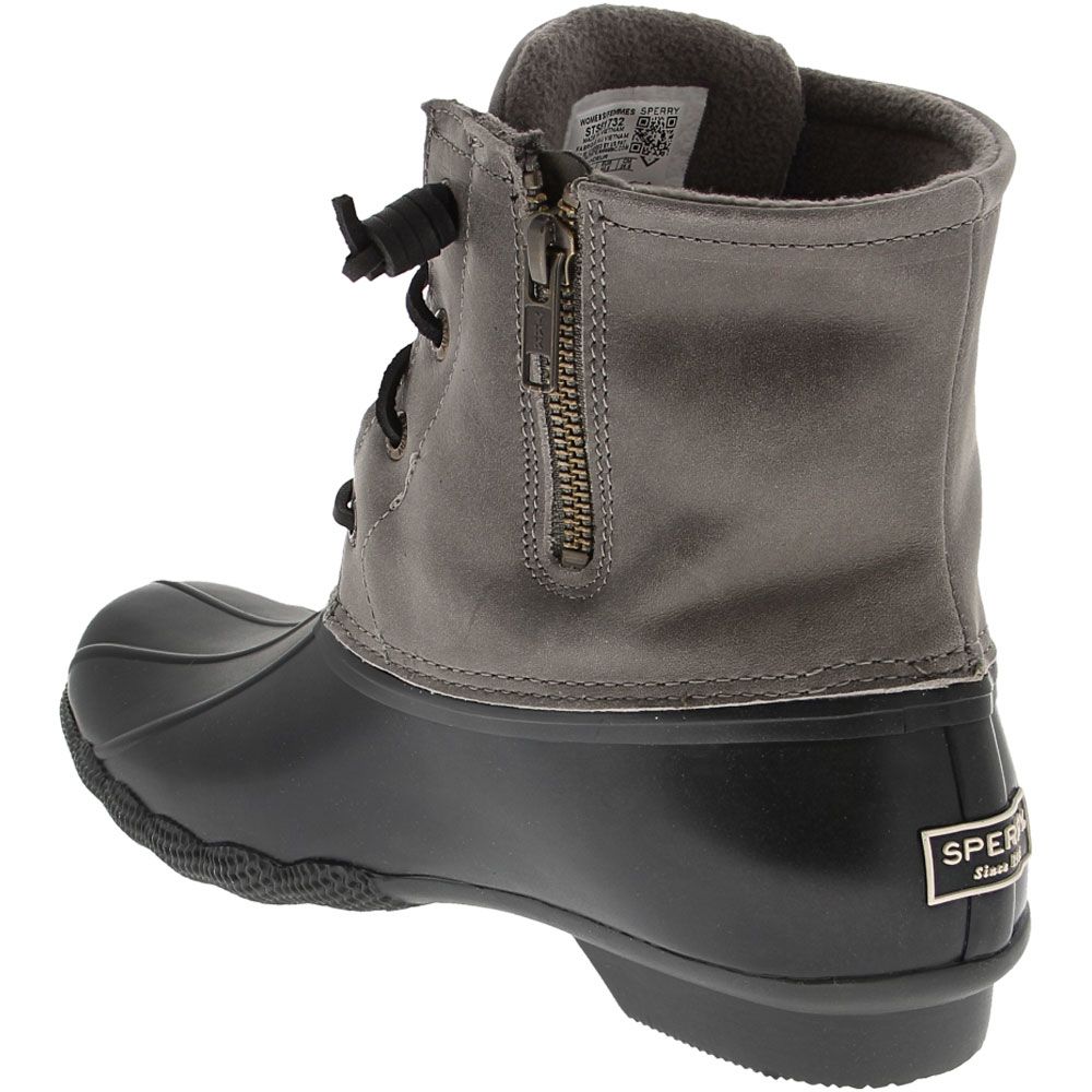 Sperry Saltwater Rubber Boots - Womens Grey Back View