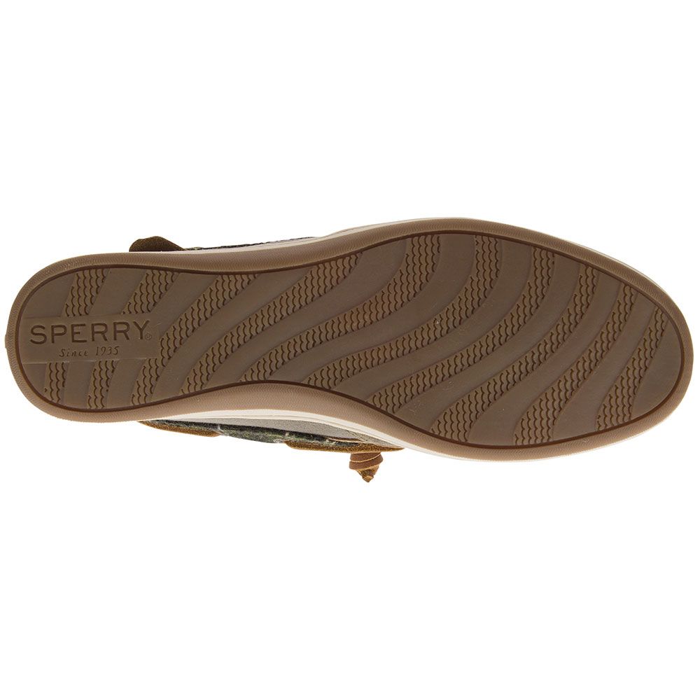 Sperry Songfish Suede Wool Boat Shoes - Womens Olive Sole View