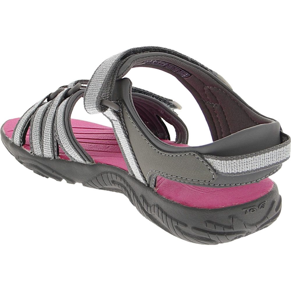 Teva Tirra Youth Sandals - Girls Silver Magenta Grey Back View