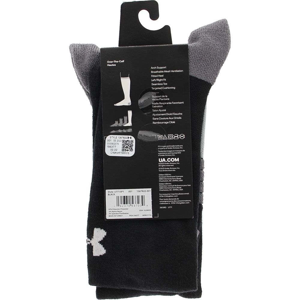 Under Armour UA Team Over the Calf Soccer Socks Black View 3