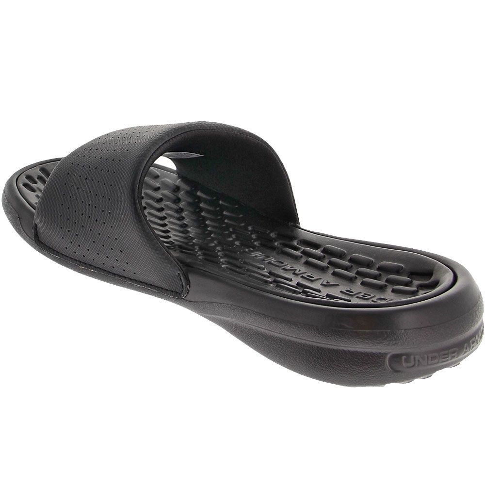 Under Armour Playmaker Fix Sl Slide Sandals - Mens Black White Back View