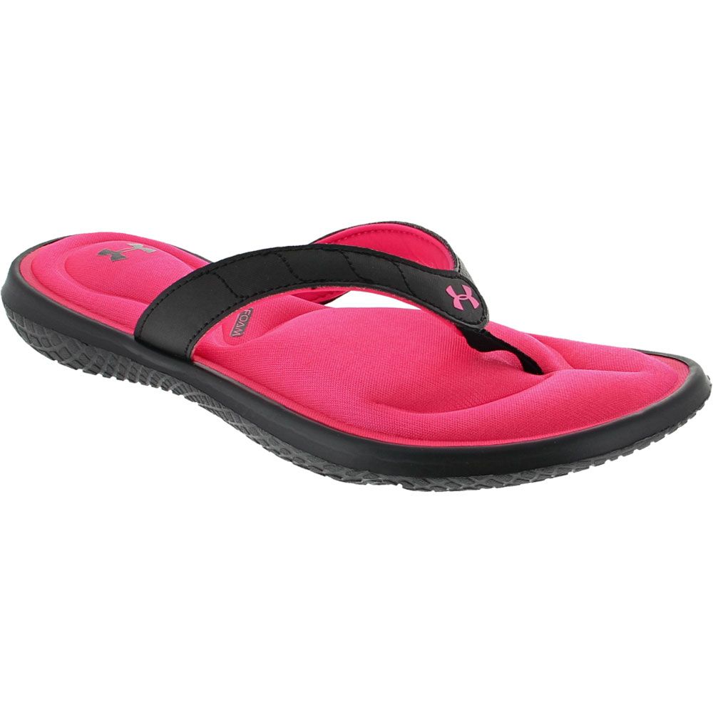 Under Armour Marbella 7 T Flip Flops - Womens Black Pink