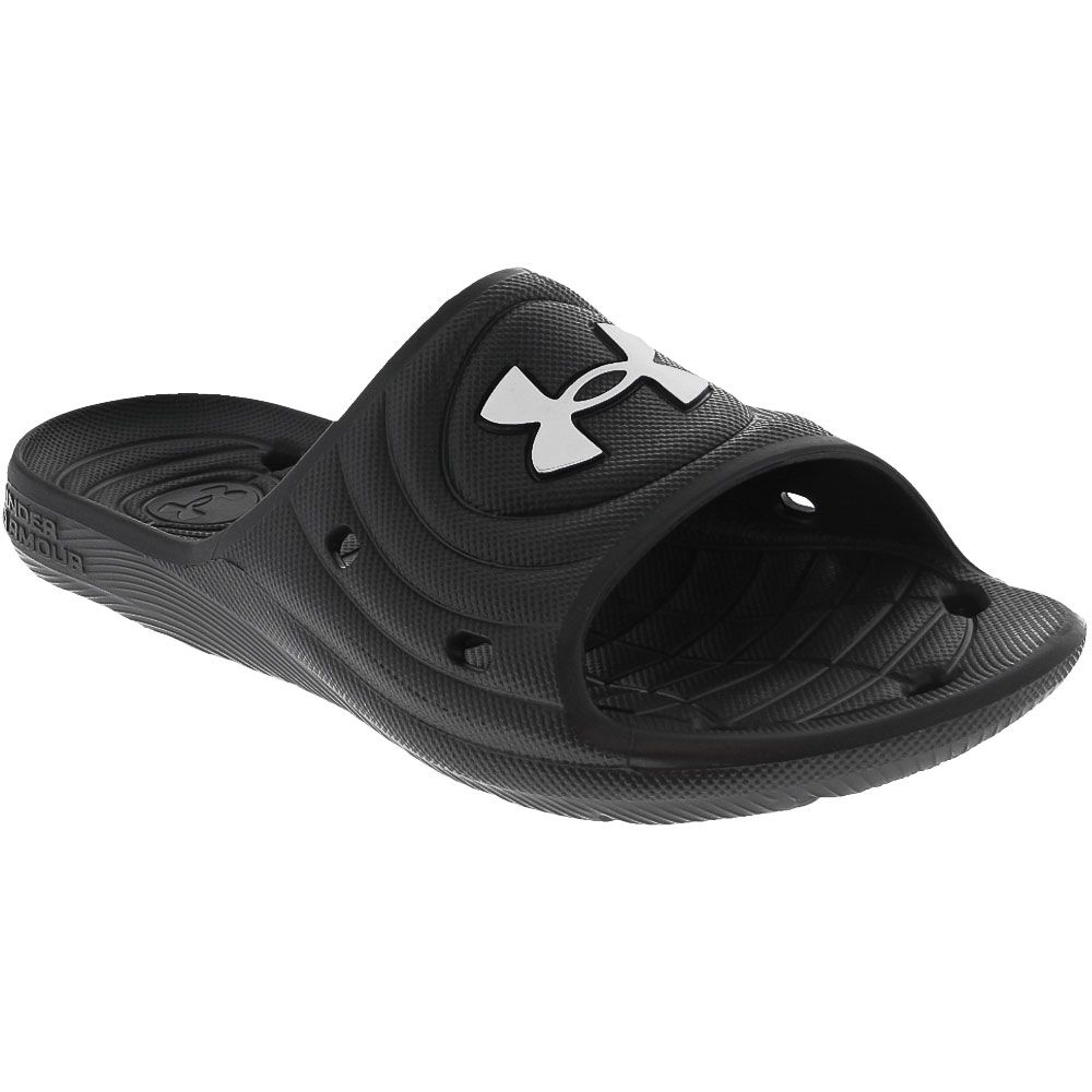 Under Armour Locker 4 Sl Slide Sandals - Boys Black White