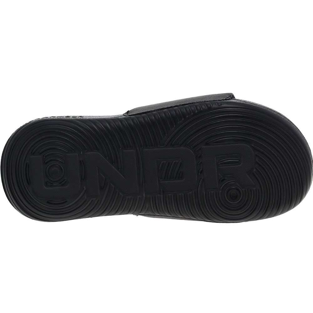 Under Armour Ansa Fixed Slide Sandals - Boys Black White Sole View