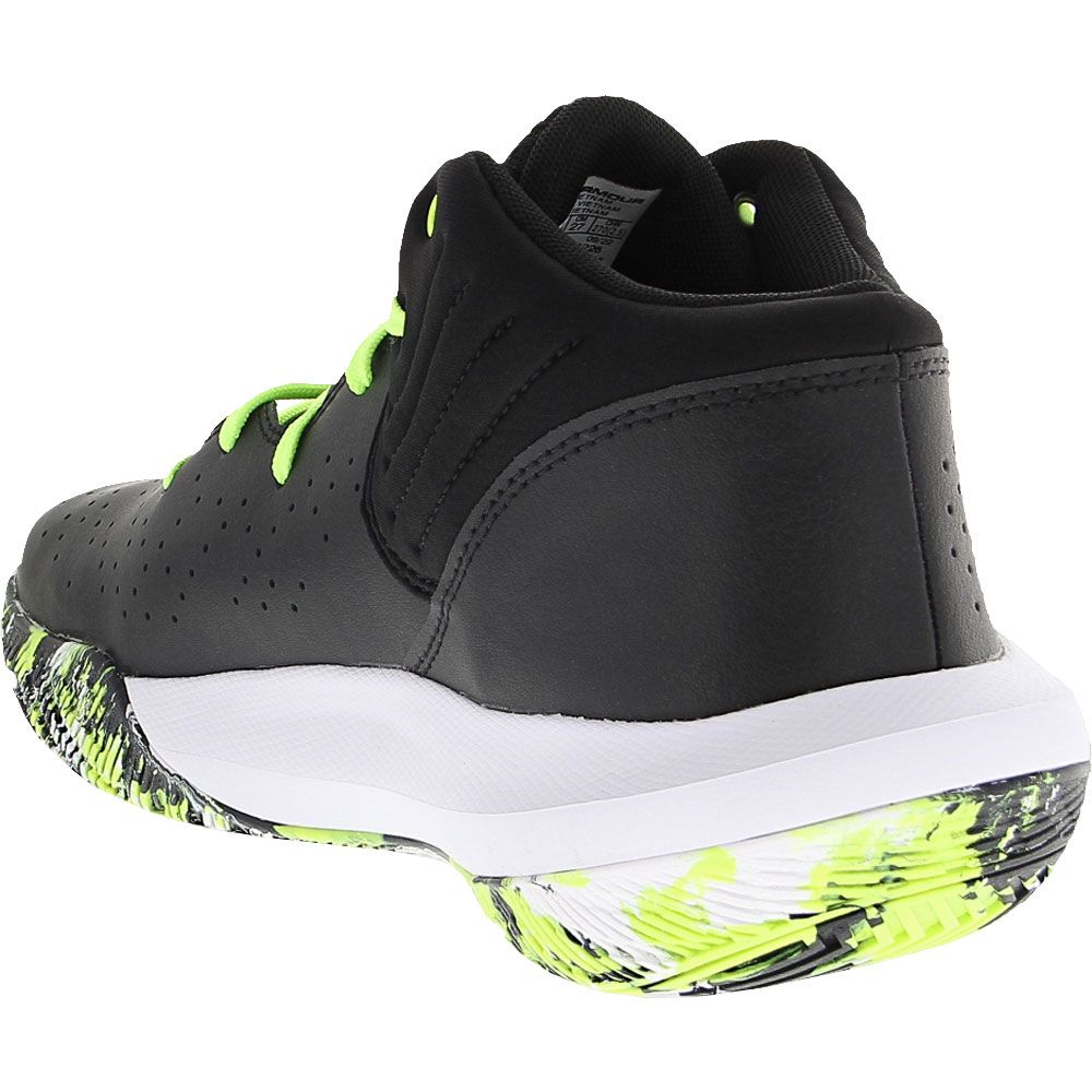Under Armour Jet 21 Basketball Shoes - Mens Black Lime Back View