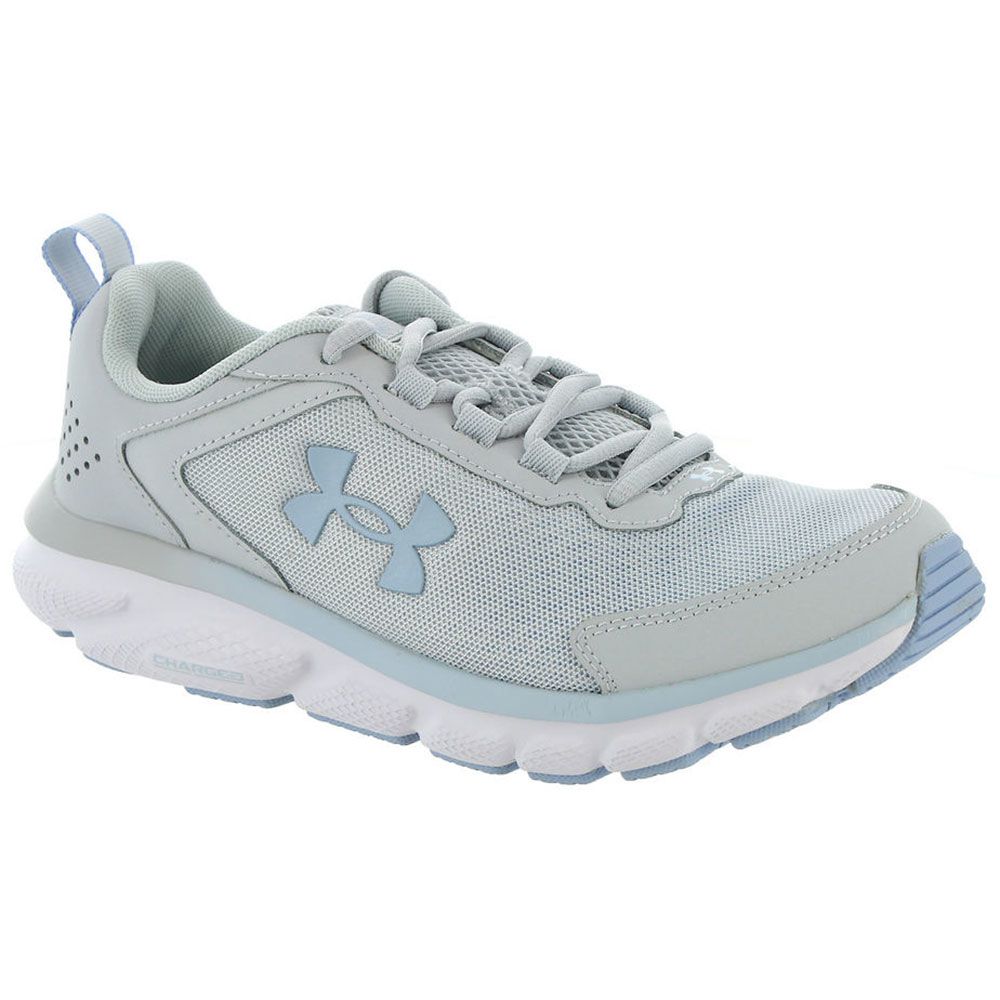 Under Armour Charged Assert 9 Running Shoes - Womens Grey White Blue