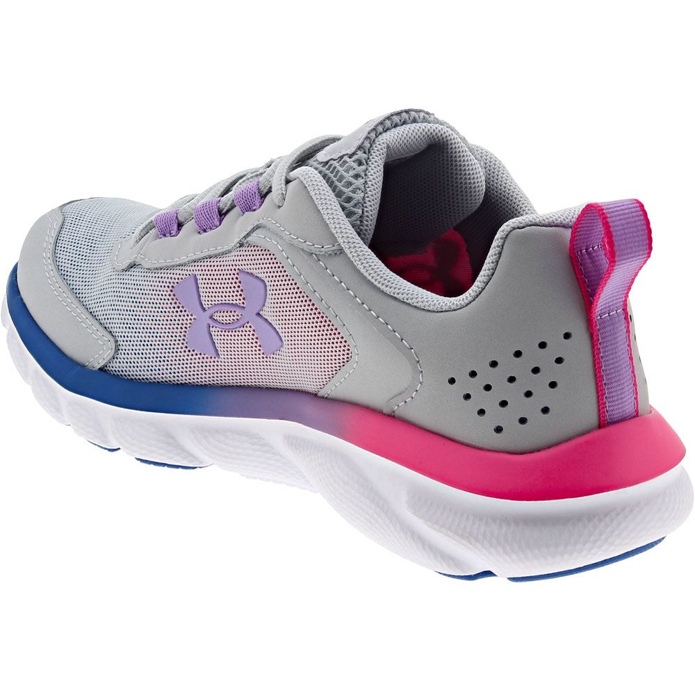 Under Armour Assert 9 Bgs Running - Boys | Girls Grey White Purple Back View