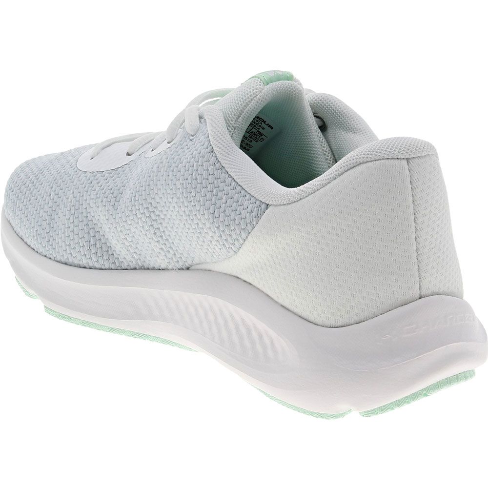 Under Armour Charged Pursuit 3 Running Shoes - Womens White Halo Gray Back View