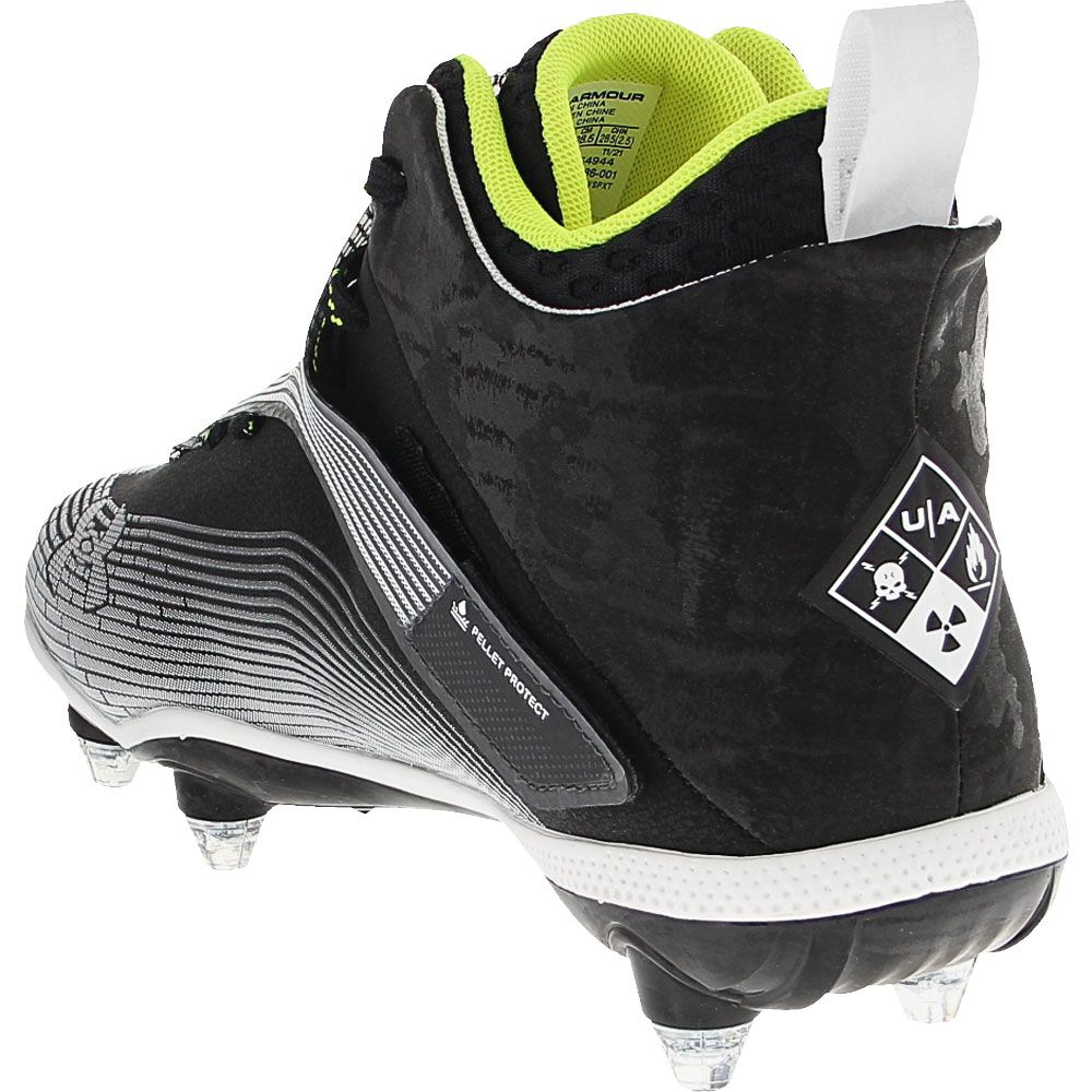 Under Armour Highlight Hammer D Football Cleats - Mens Black Back View