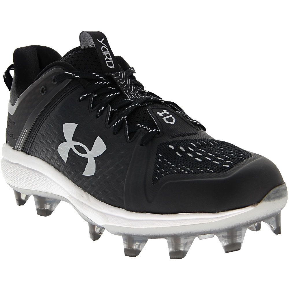 Under Armour Yard Low MT TPU Baseball Cleats - Mens Black Black White