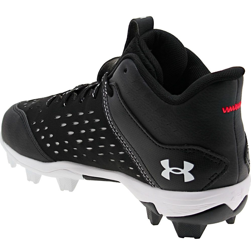 Under Armour Leadoff Mid Rm Jr Baseball Cleats - Boys Black Back View