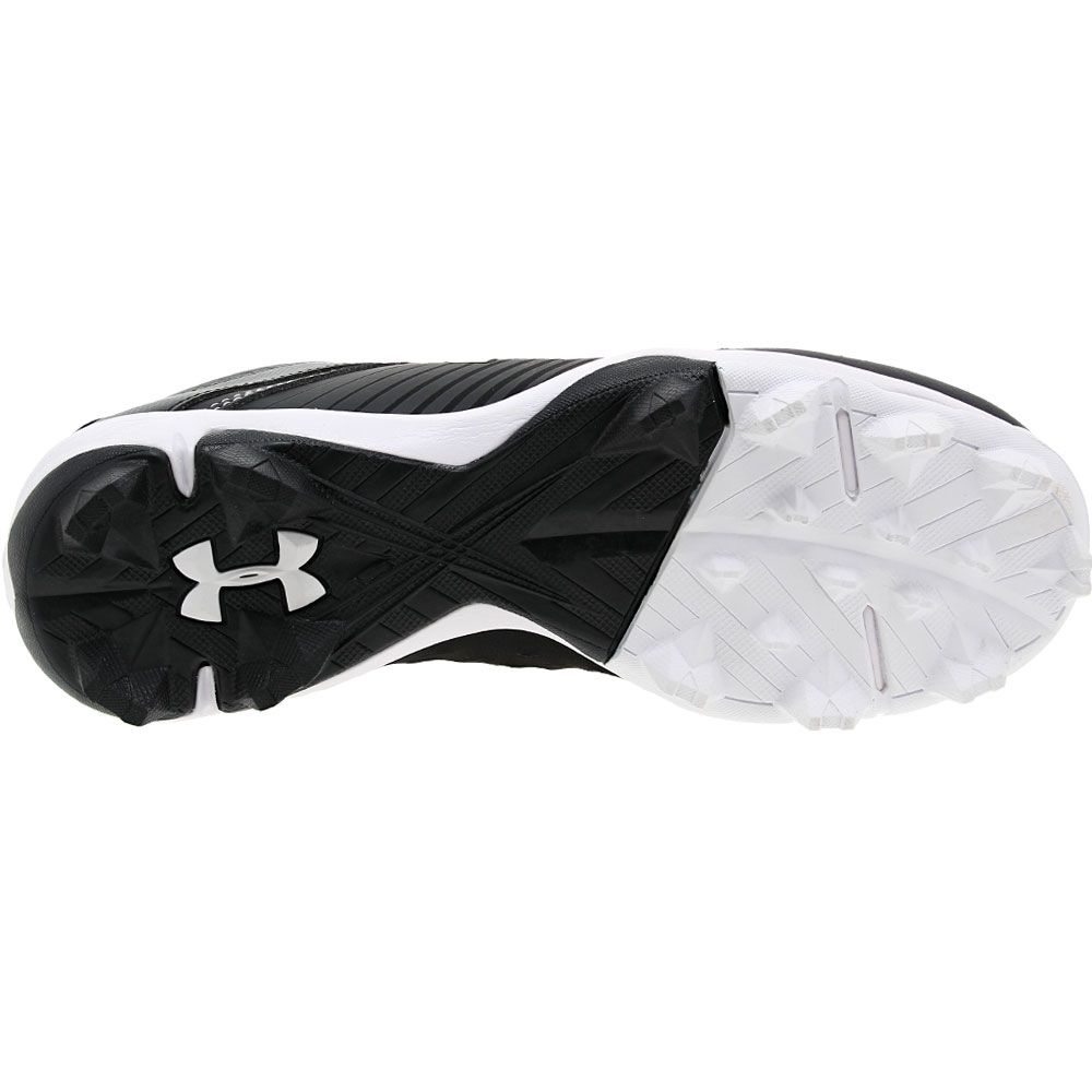 Under Armour Leadoff Mid Rm Jr Baseball Cleats - Boys Black Sole View