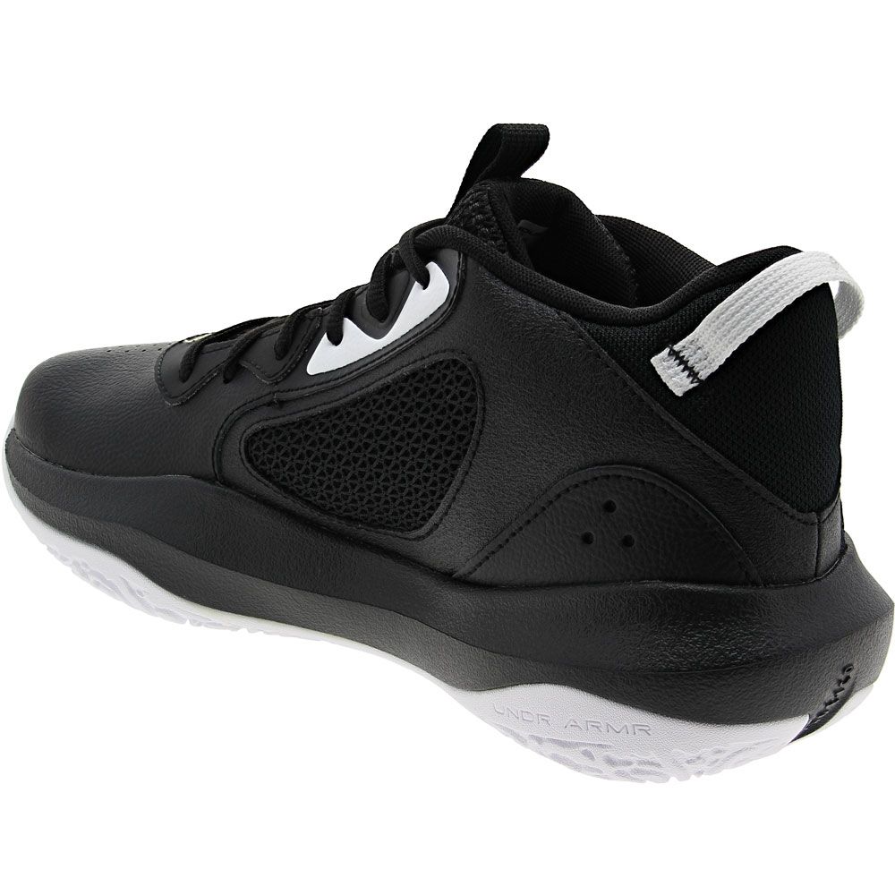 Under Armour Lockdown 6 Basketball Shoes - Mens Black Metallic Gold Back View