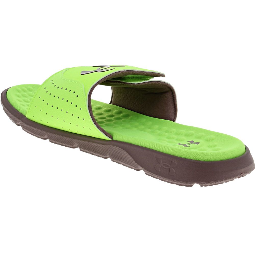 Under Armour Ignite 7 Sl Slide Sandals - Mens Lime Surge Sugar Cane Back View