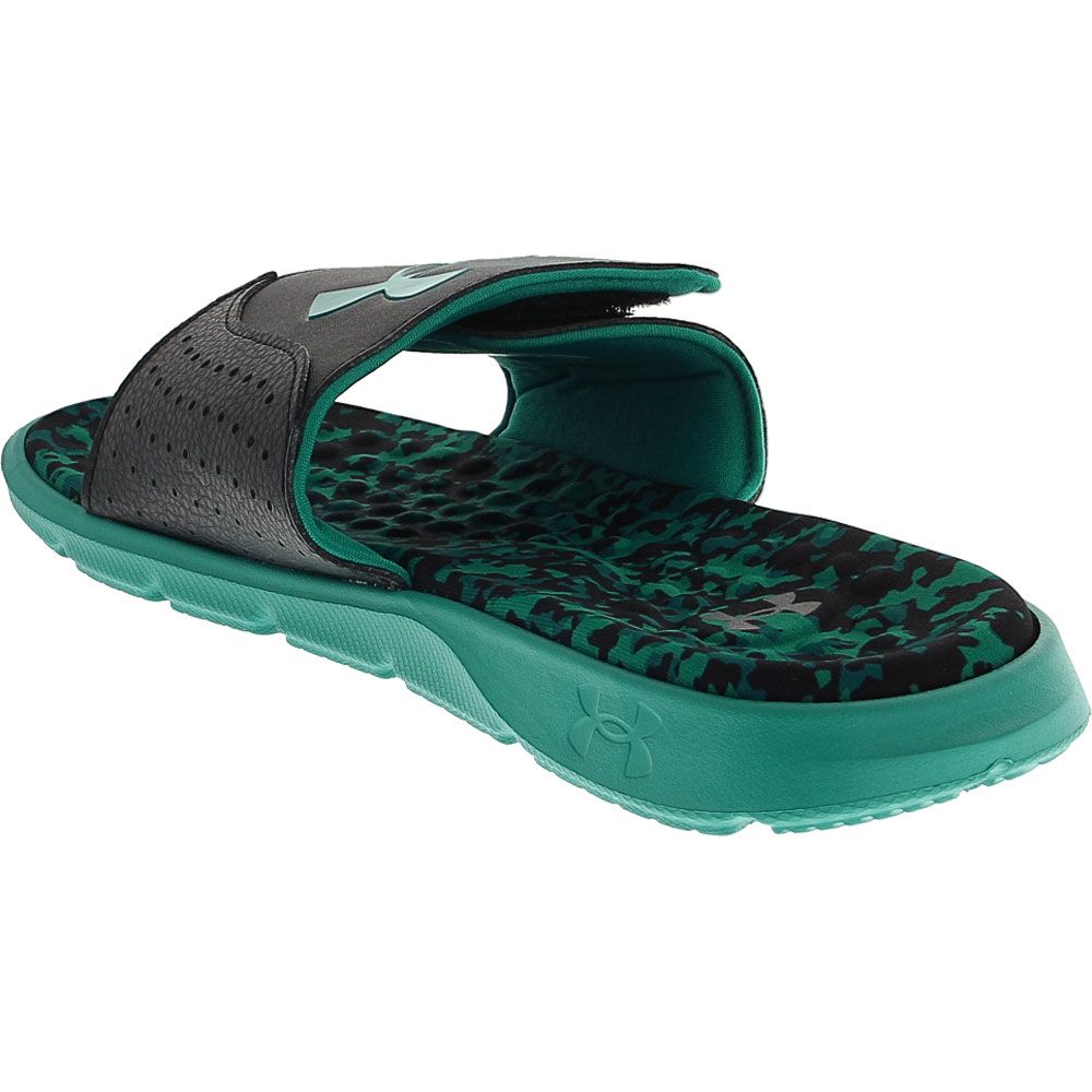 Under Armour Ignite 7 Graphic Footbed Slide Sandals - Mens Black Coastal Teal Back View