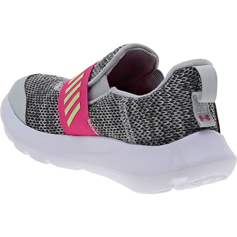 Under Armour Surge 3 Slip Ps Running - Boys | Girls Grey Pink Back View