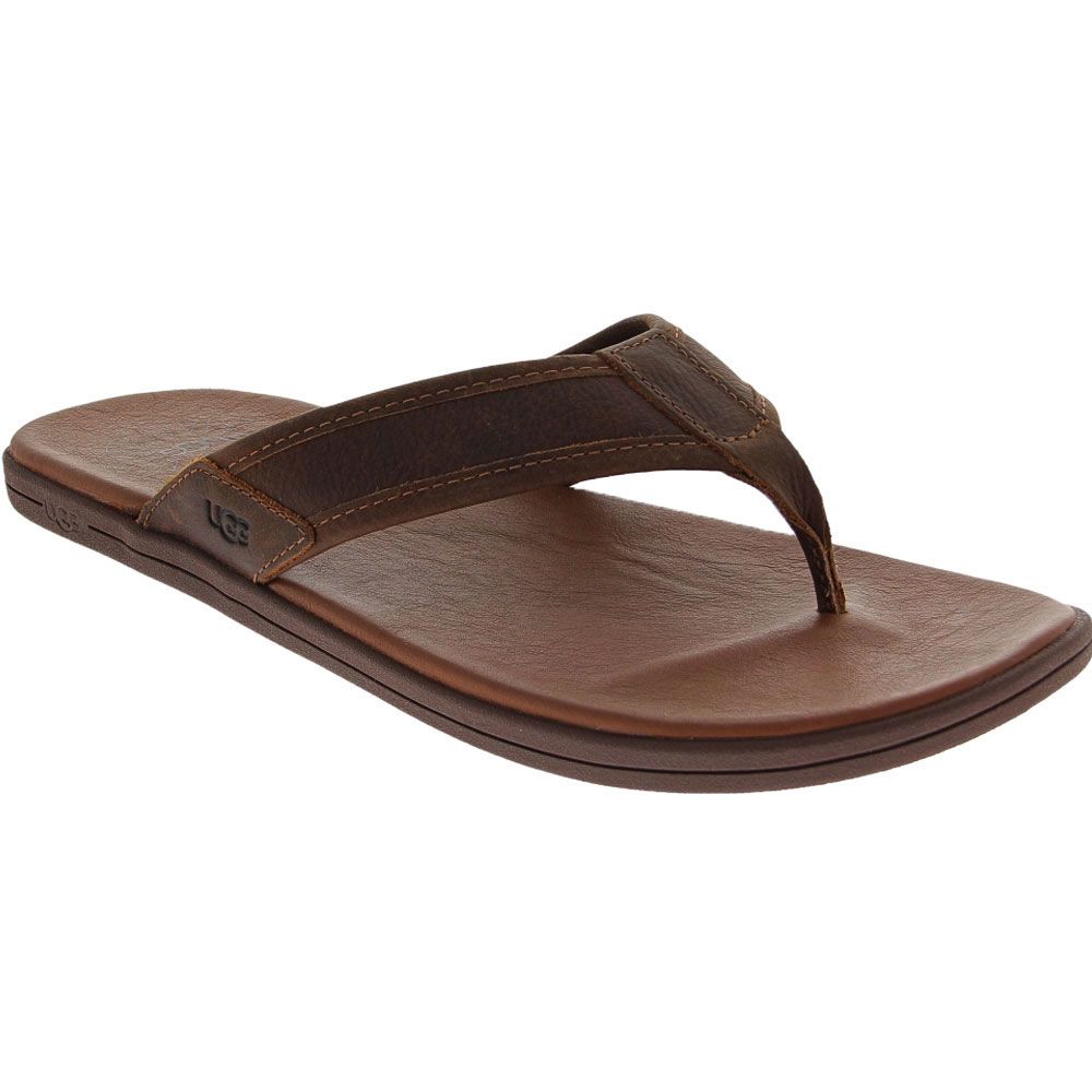 UGG® Seaside Flip Leather Flip Flops - Mens Luggage