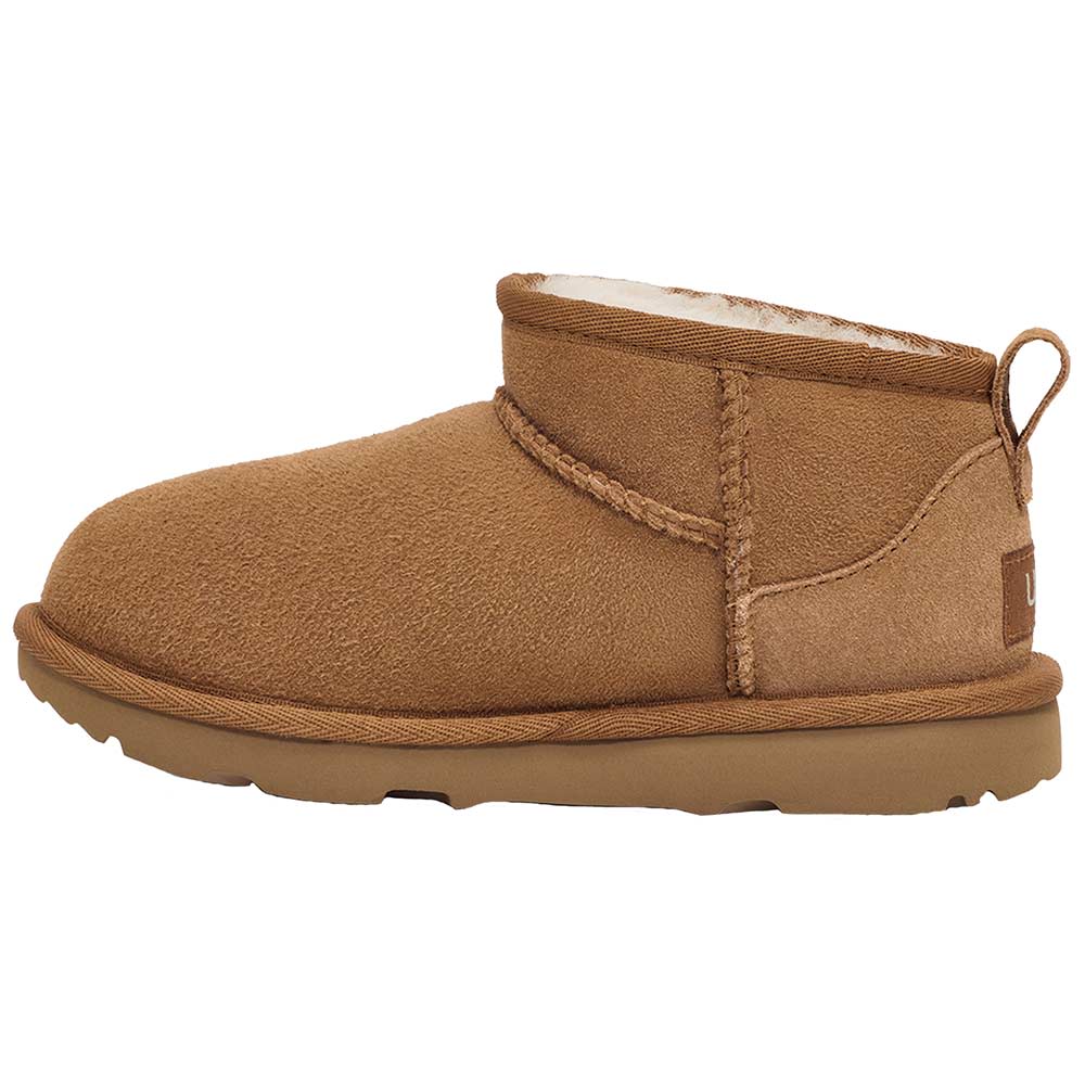 UGG® Classic Ultra Mini Comfort Winter Boots - Girls Chestnut Back View