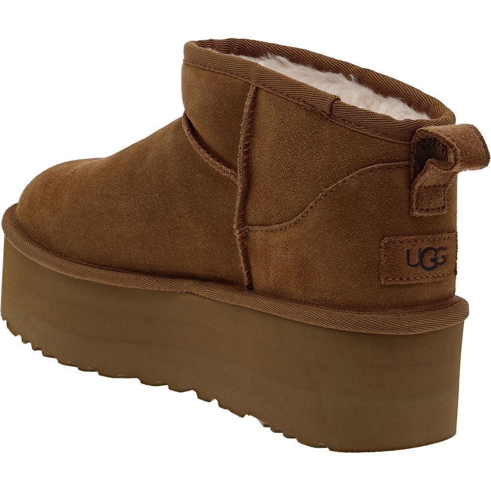 UGG® Classic Ultra Mini Platform Winter Boots - Womens Chestnut Back View