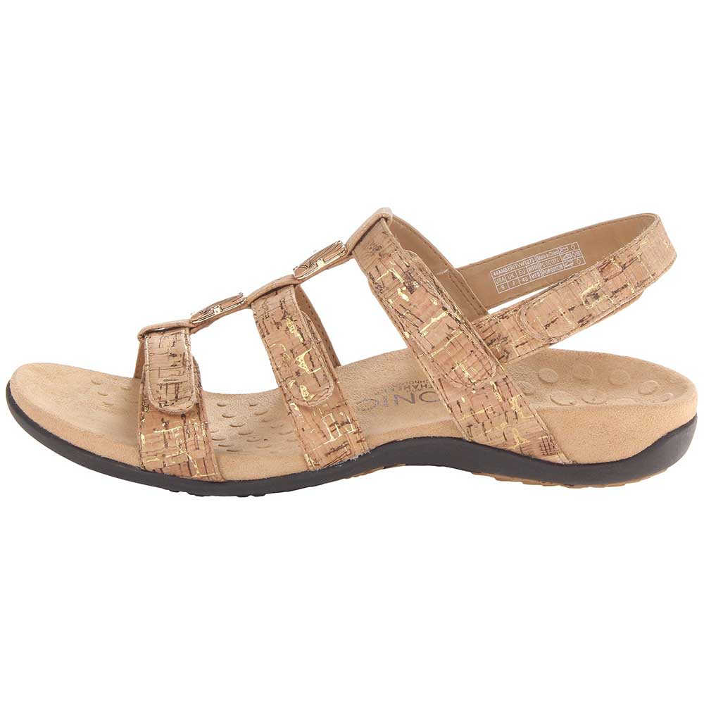 Vionic Rest Amber Sandals - Womens Gold Cork Back View