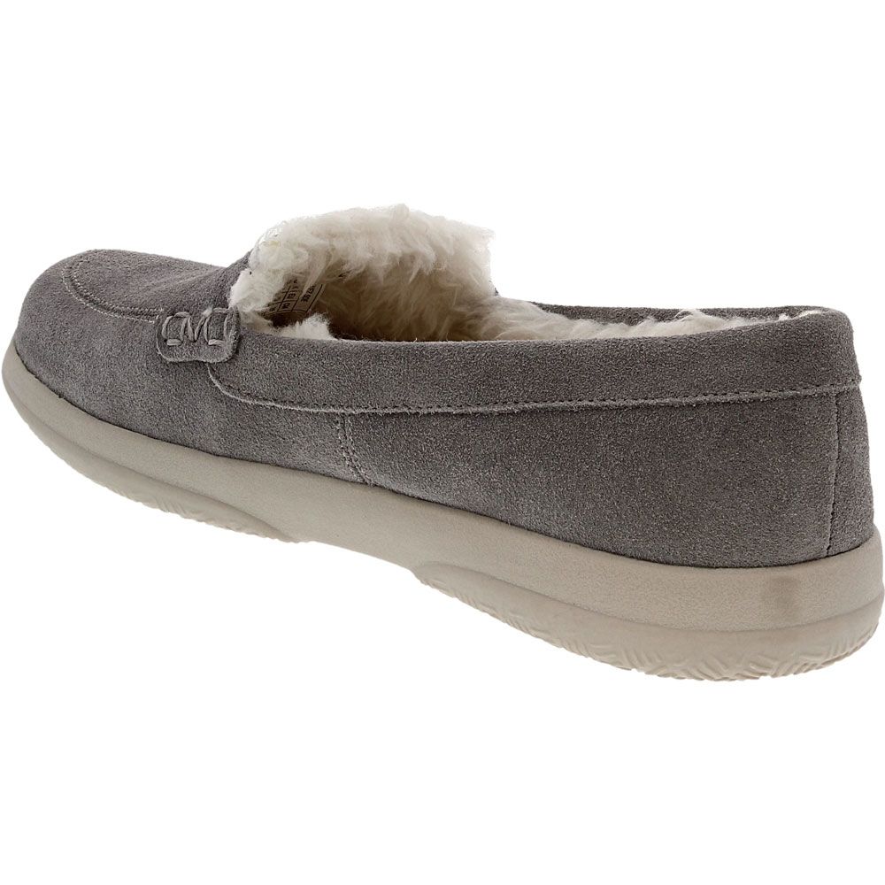 Vionic Cedar Lynez Suede Slippers - Womens Grey Back View