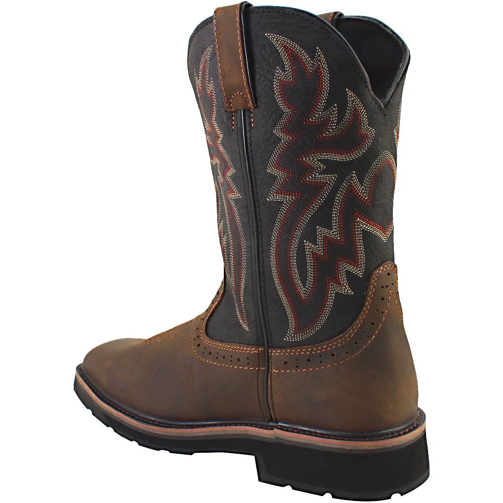 Wolverine Rancher Safety Toe Work Boots - Mens Brown Back View