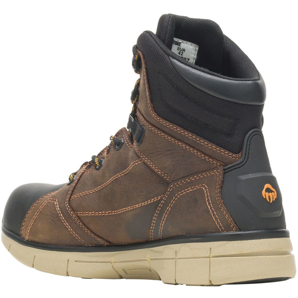 Wolverine 10797 Composite Toe Work Boots - Mens Brown Back View