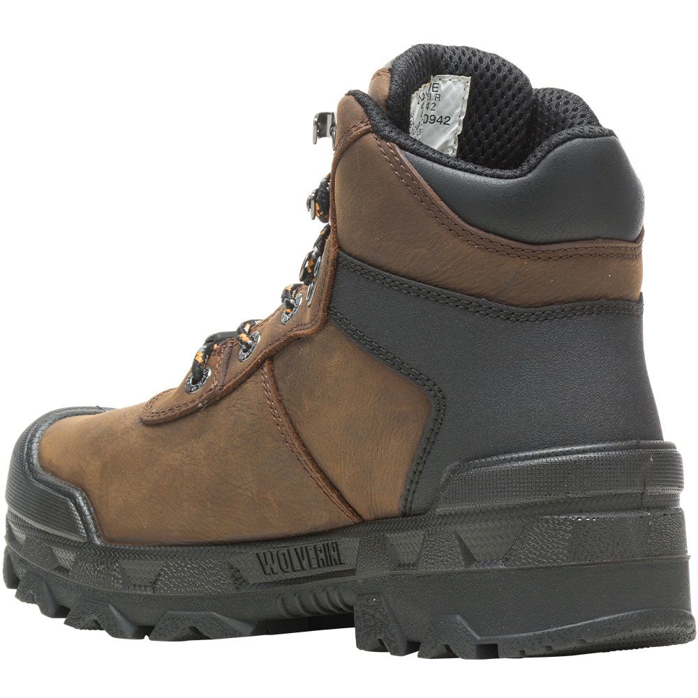 Wolverine 10942 Warrior Metguard Composite Toe Work Boots - Mens Dark Coffee Back View