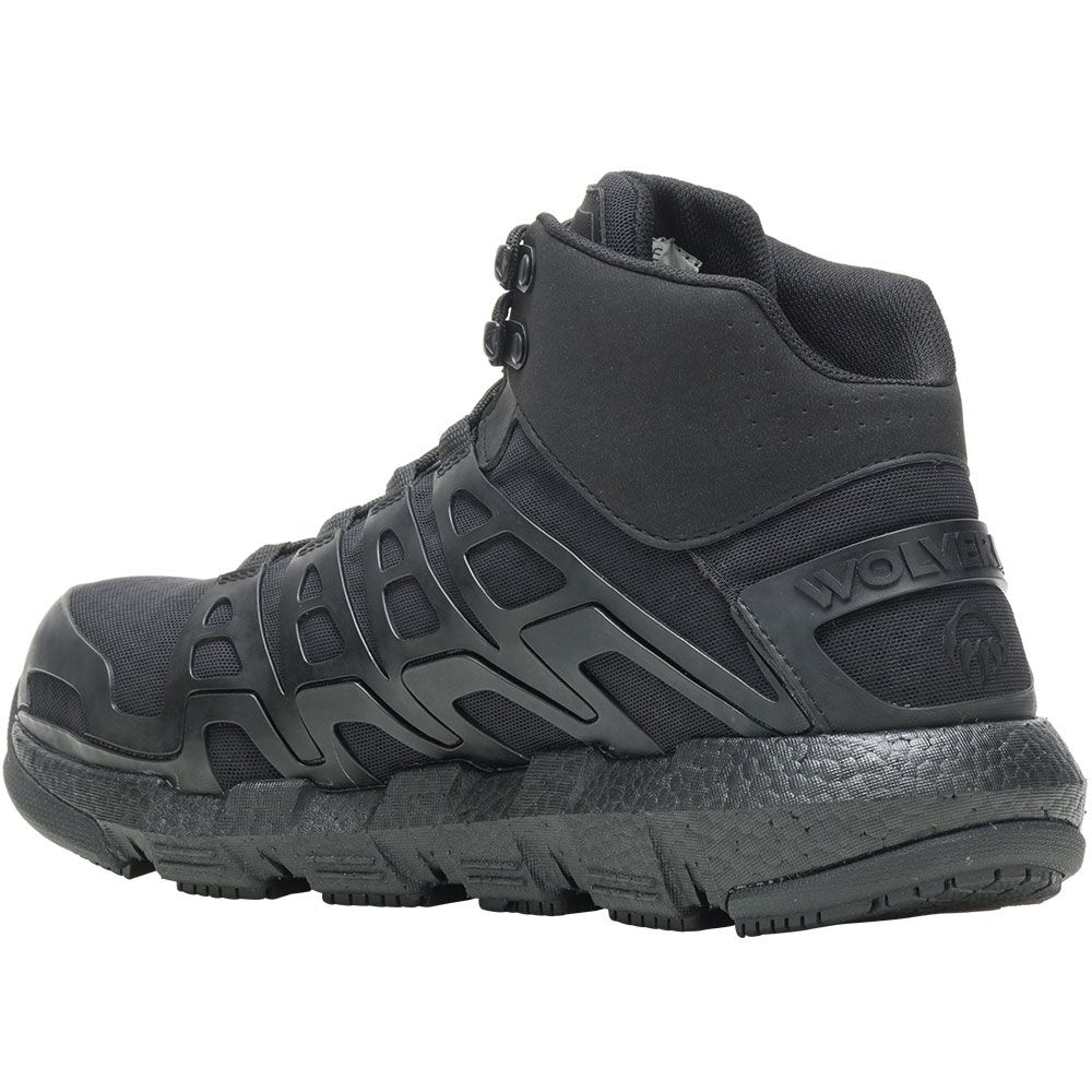 Wolverine Rev Durashocks Hi Composite Toe Work Boots - Mens Black Back View