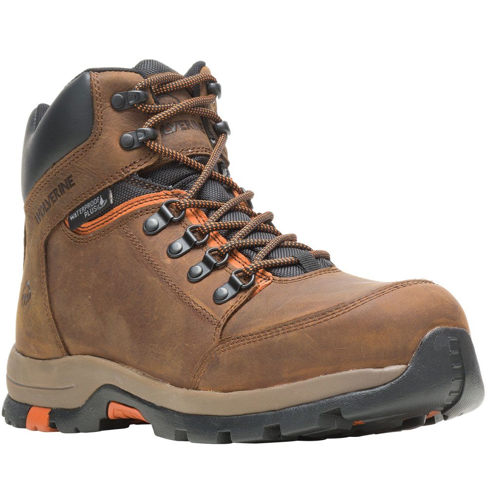 Wolverine 211042 Grayson St Safety Toe Work Boots - Mens Brown