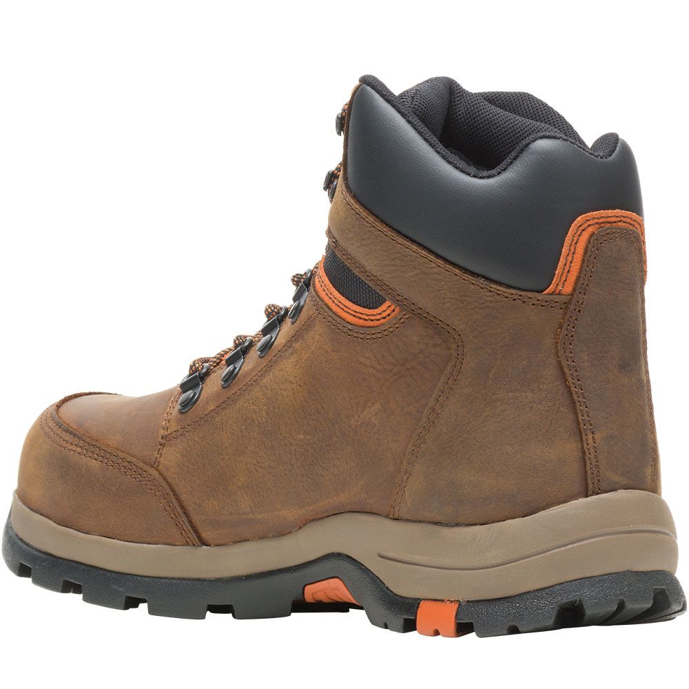 Wolverine 211042 Grayson St Safety Toe Work Boots - Mens Brown Back View