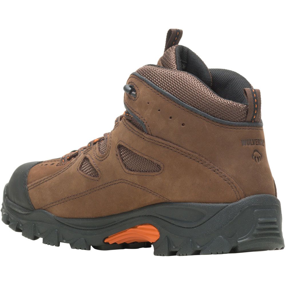 Wolverine Hudson Steel Toe Work Boots - Mens Brown Back View