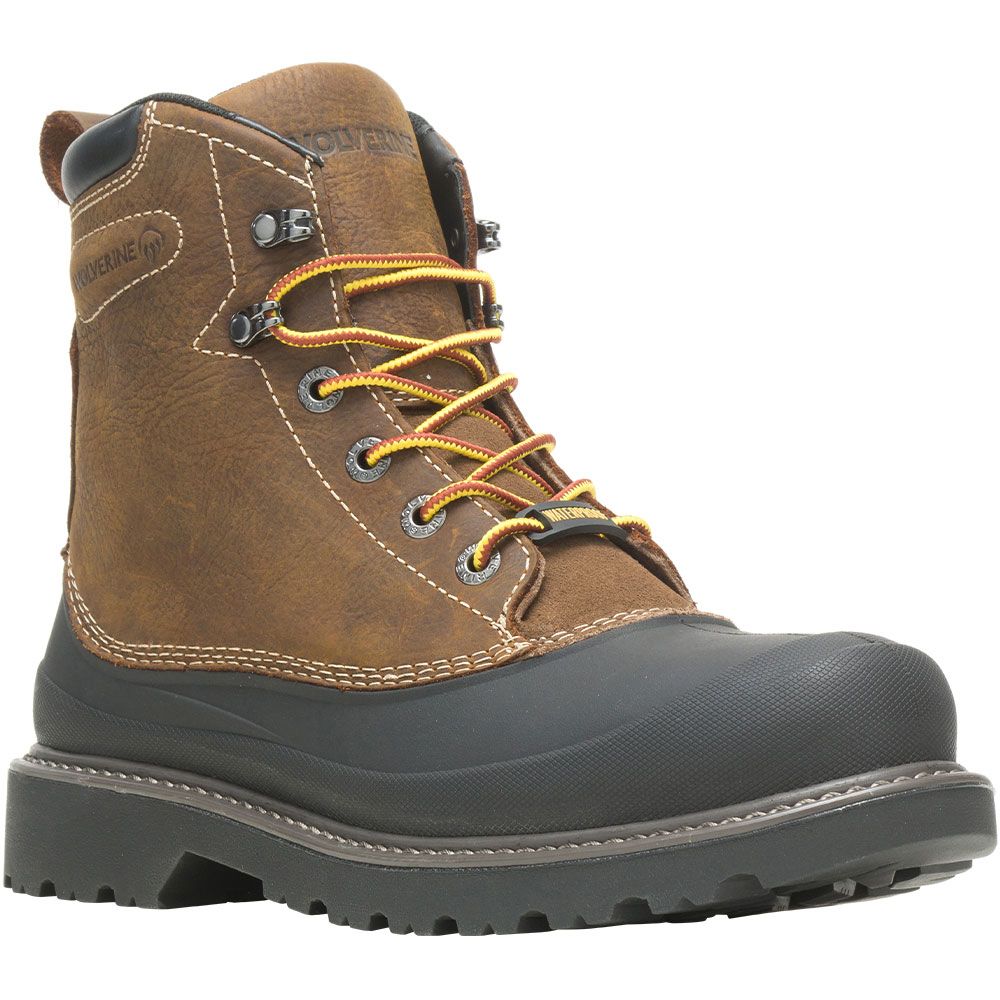 Wolverine 221019 Floorhand Swamp Safety Toe Work Boots - Mens Dark Brown