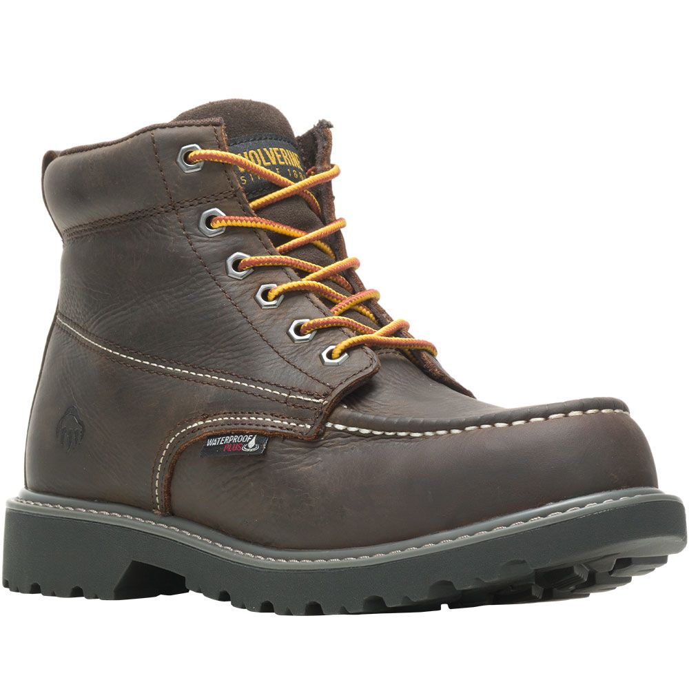 Wolverine 221048 Floorhand Moc Toe Safety Toe Work Boots - Mens Dark Brown