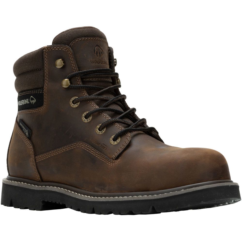 Wolverine 241017 6" Ct Revival Composite Toe Work Boots - Mens Dark Brown