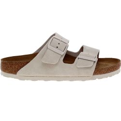 Alt-Birkenstock Arizona Soft Footbed White Suede Sandals - Womens