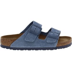Alt-Birkenstock Arizona Soft Footbed Blue Suede Sandals - Womens