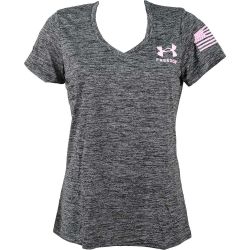 Under Armour Freedom Tech Short Sleeve V Neck Shirt - Womens - Alt Name