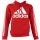 Adidas Big Logo 3 Stripe Fleece Hooded Sweatshirt - Mens - Red White