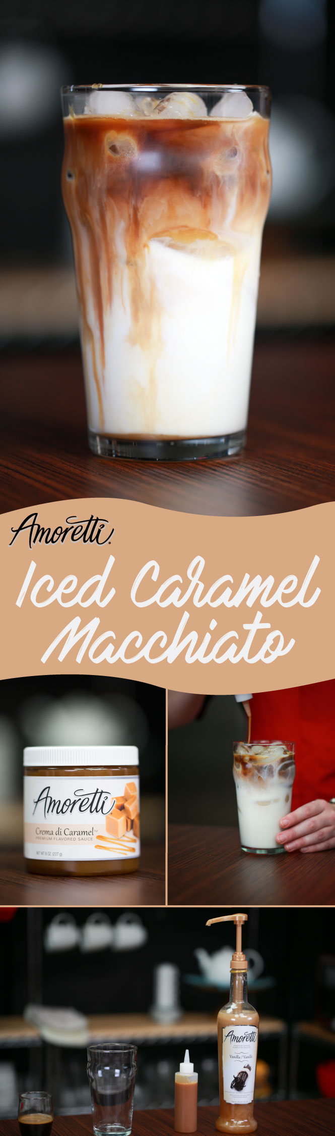 Get a delicious sugar rush with our Iced Caramel Macchiato!