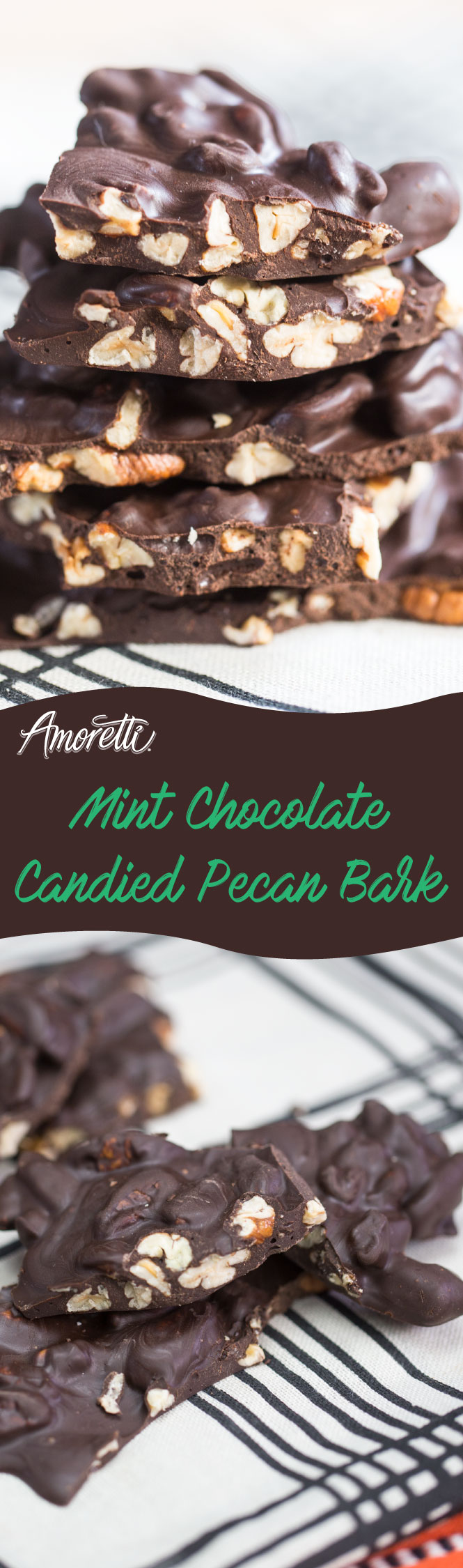 Our Mint Chocolate Candied Pecan Bark is just what you want to bring to a party or just munch on at home.