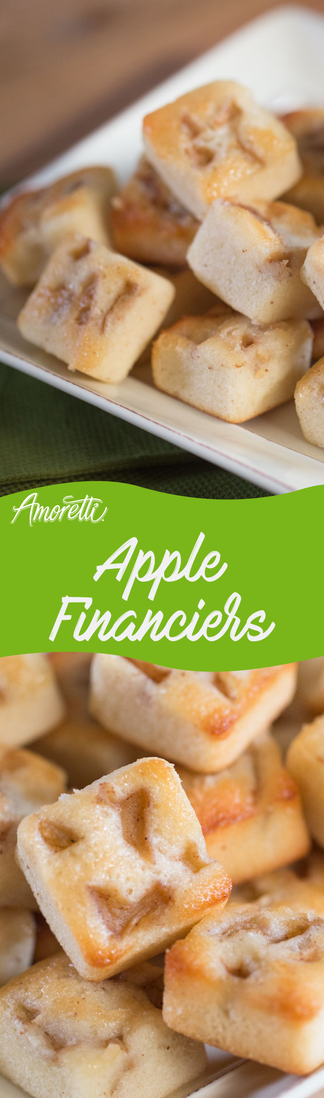 Financiers are delicious, bite-size tea cakes. Try our version featuring caramelized apples!