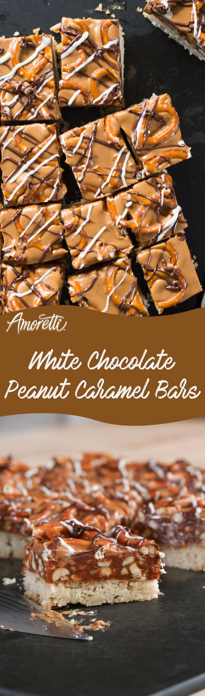 Decadent, crunchy and chewy; you’ll simply fall in love with these White Chocolate Peanut Caramel Bars!