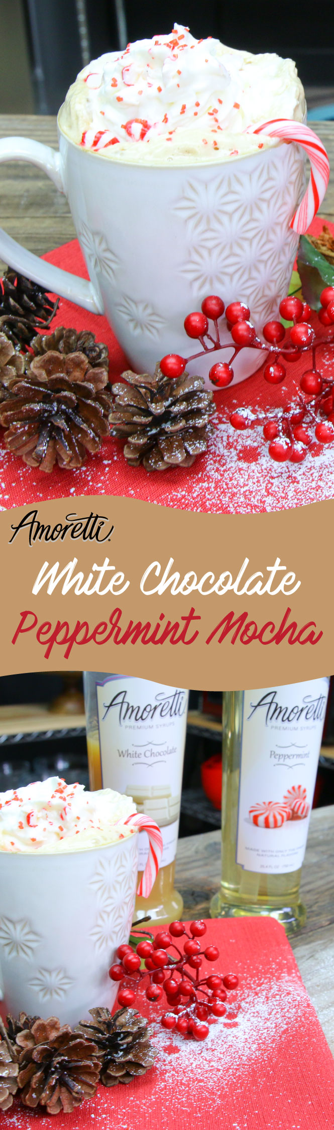 This winter enjoy a warming White Chocolate Peppermint Mocha!