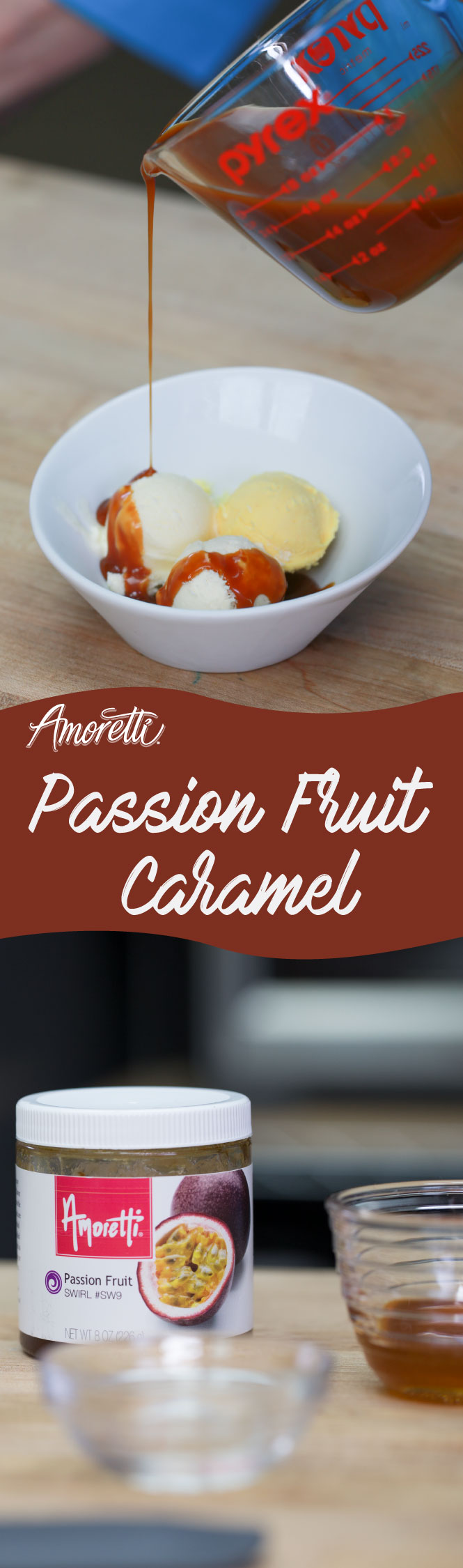 Caramel sauce with a delicious passion fruit twist!