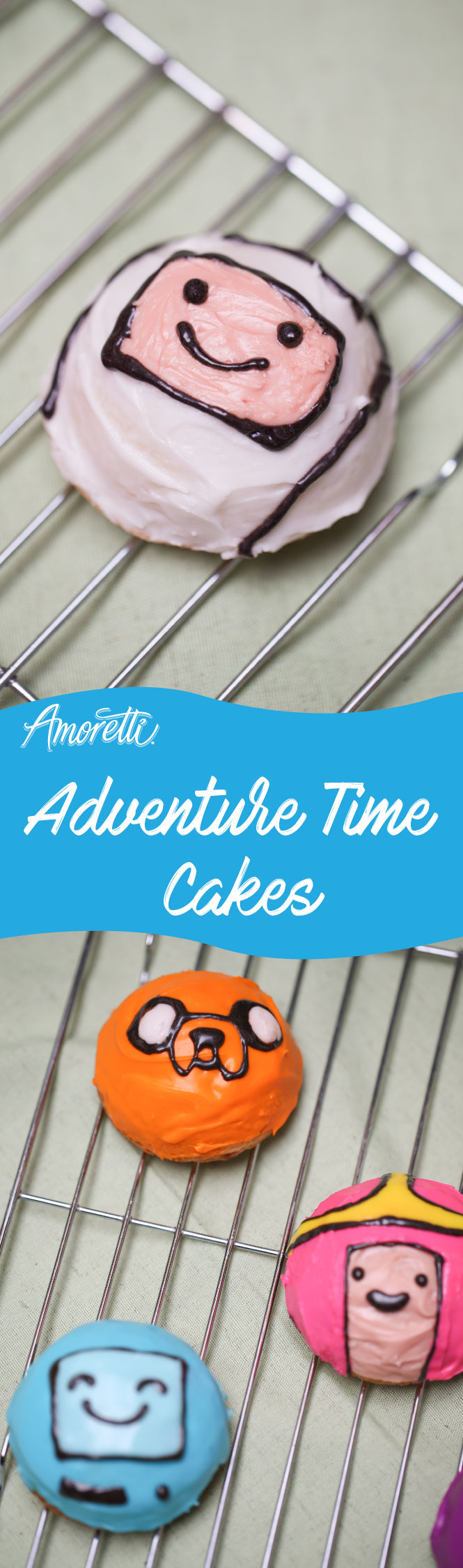 Have fun nibbling on your favorite Adventure Time characters with these delicious cakes!