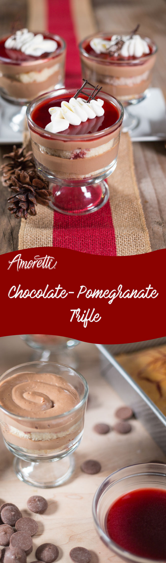 Amoretti Recipe: Chocolate-Pomegranate Trifle